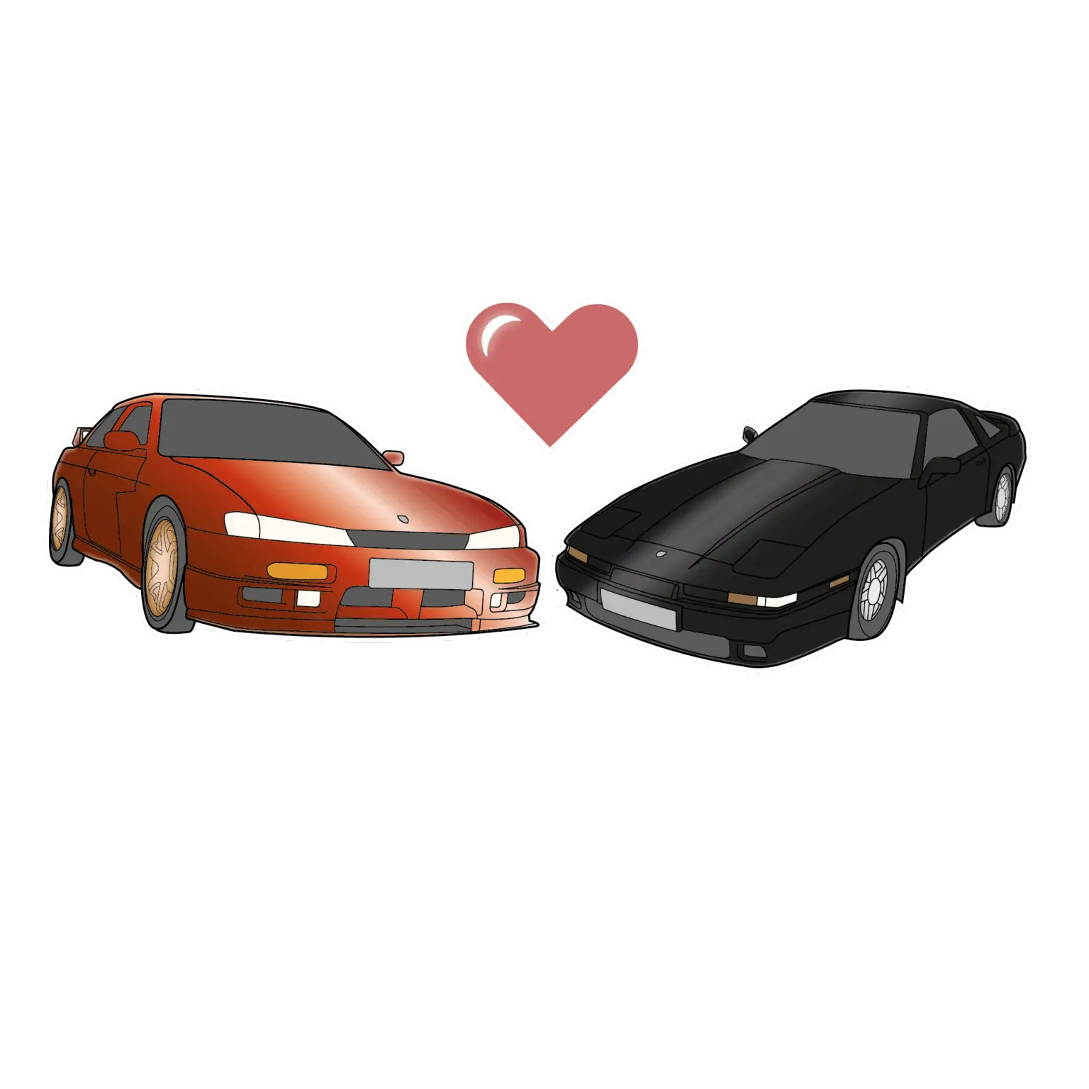 Illustration af 2 biler